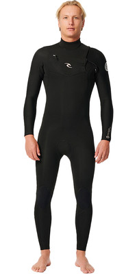 2025 Rip Curl Mens Dawn Patrol Performance 4/3mm Chest Zip Wetsuit 15DMFS - Black